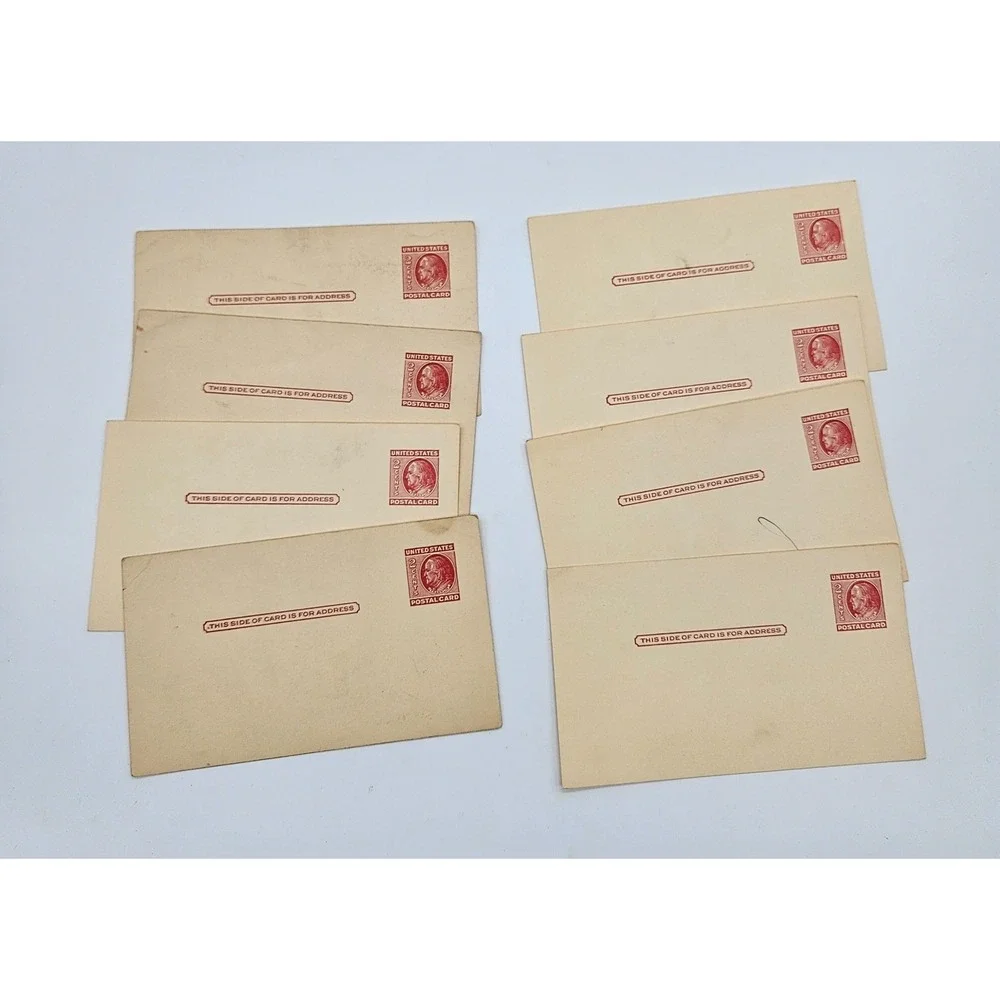 Lot of 8 Vintage US 2 Cent Postal Cards Washington Franklin 1900s‎ Collectible
